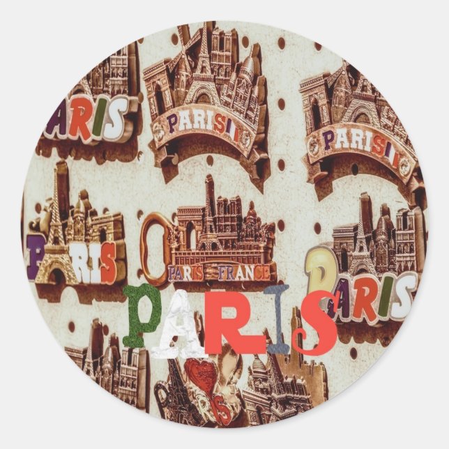 paris runder aufkleber (Vorderseite)