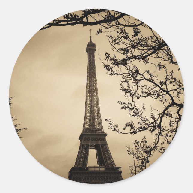 Paris Runder Aufkleber (Vorderseite)
