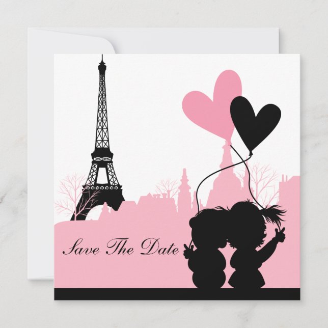 Paris Save the Date Ankündigung (Vorderseite)