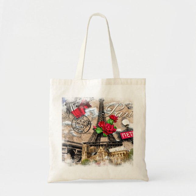 Paris Scenery Tote Tragetasche (Vorne)