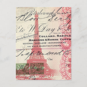 Paris schicke französische Skripte platzieren eine Postkarte