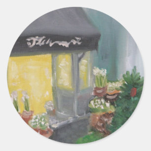 Paris Shopping bei Candlelight Runder Aufkleber