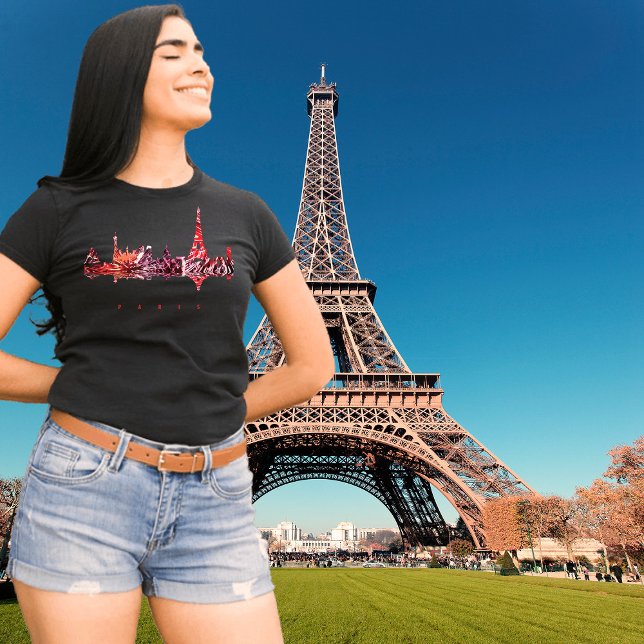 Paris Silhouette T-Shirt (Paris, France, black t-shirt for women)