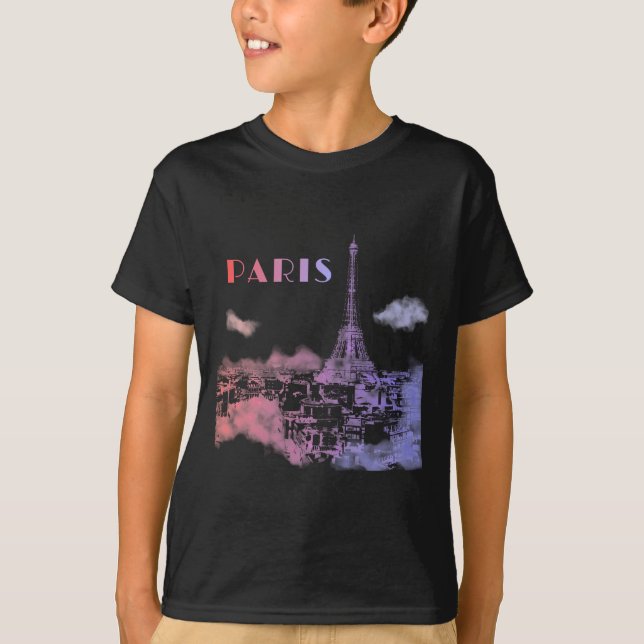 Paris Skyline City Travel Eifel Tower Frankreich T-Shirt (Vorderseite)