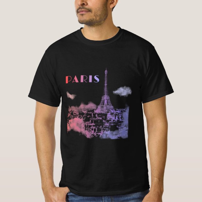 Paris Skyline City Travel Eifel Tower Frankreich T-Shirt (Vorderseite)