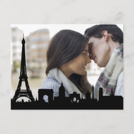Paris Skyline Eiffel Tower Custom Foto Postkarte