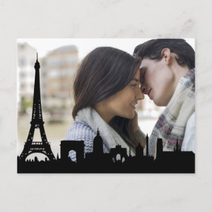 Paris Skyline Eiffel Tower Custom Foto Postkarte