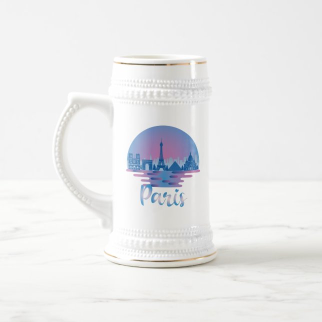 Paris Skyline - Frankreich Reisen Bierglas (Links)