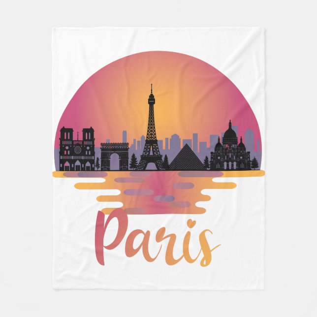 Paris Skyline - Frankreich Reisen Fleecedecke (Vorderseite)
