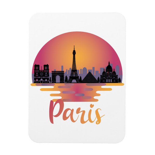 Paris Skyline - Frankreich Reisen Magnet (Vertikal)