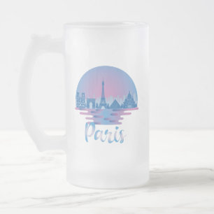 Paris Skyline - Frankreich Reisen Mattglas Bierglas