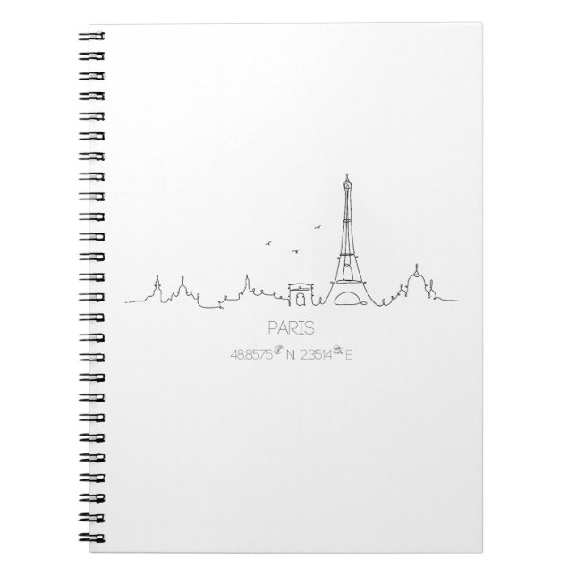 Paris Skyline mit Koordinaten Notizheft Notizblock (Vorderseite)