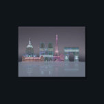 Paris Skyline Nachts Reflektionen Leinwanddruck<br><div class="desc">Paris Skyline Night Reflections by Fab Funky. Hier finden Sie die berühmten Pariser Sehenswürdigkeiten gegen einen schönen Nachthimmel.</div>