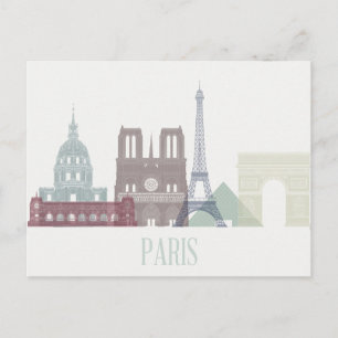 Paris Skyline Postkarte