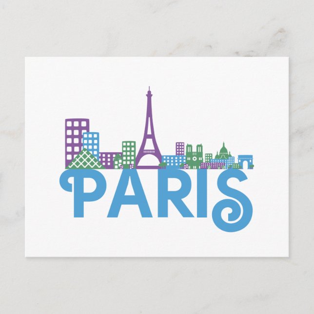 Paris Skyline Postkarte (Vorderseite)
