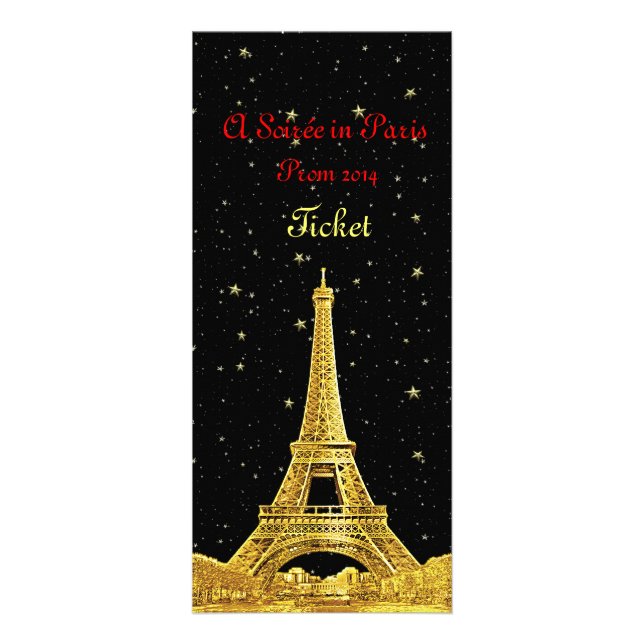 Paris Skyline Prom Ticket - Ver 2 Werbekarte (Vorne)