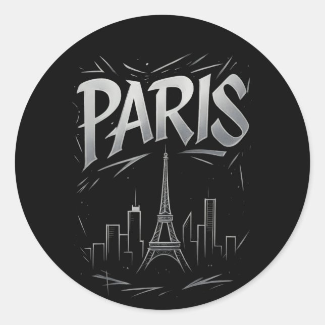 Paris Skyline Sticker (Vorderseite)