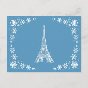 Paris Snow French Postcard Postkarte
