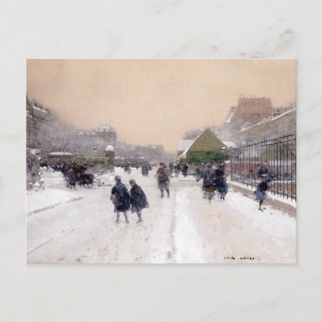 Paris sous la neige ~ Paris unter Schnee Postcard Postkarte (Vorderseite)