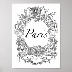Paris: Stadt der Liebe-Plakat-Kunst-Illustration Poster