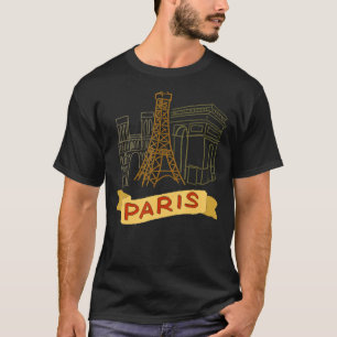Paris Stadt Frankreich Souvenirgeschenk für Männer T-Shirt