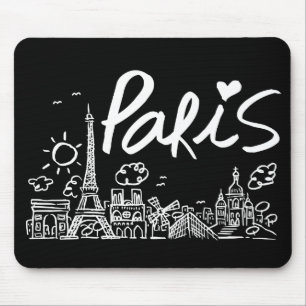Paris-Stadt-Gekritzel Mousepad