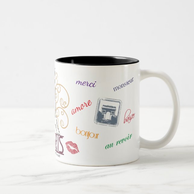 Paris"Stadt von Liebe" Tasse (Rechts)
