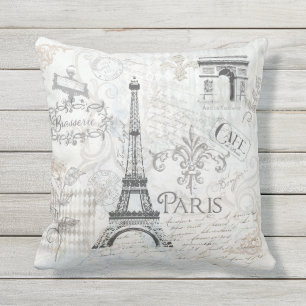 Paris-Stadtcollagen-Entwurf Kissen
