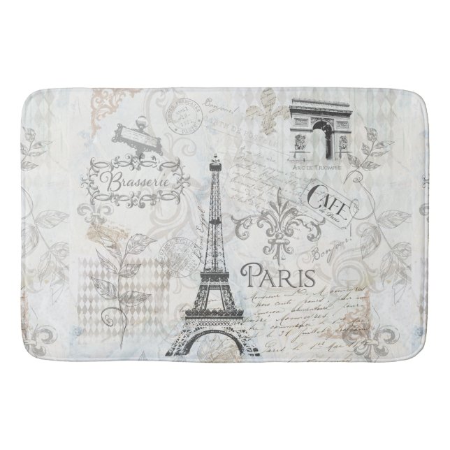 Paris-Stadtcollagenentwurf Badmatte Franzosedekor Badematte (Vorderseite)