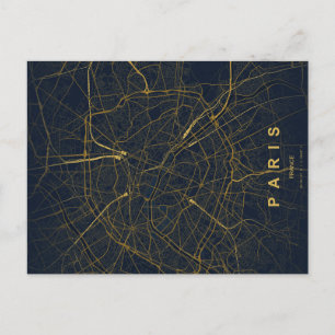 Paris Stadtplan Minimale Postkarte