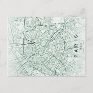 Paris Stadtplan Minimale Postkarte