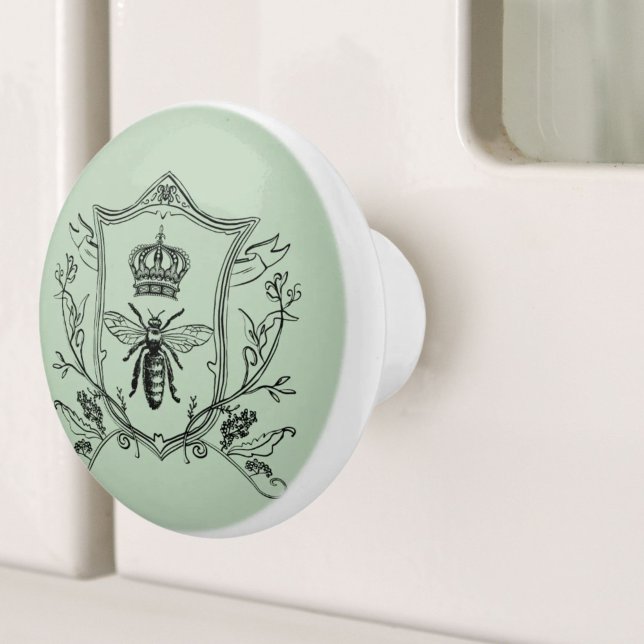 Paris-Steampunk-Imker-Krone Keramikknauf (paris steampunk beekeeper french bee queen crown ceramic knob)