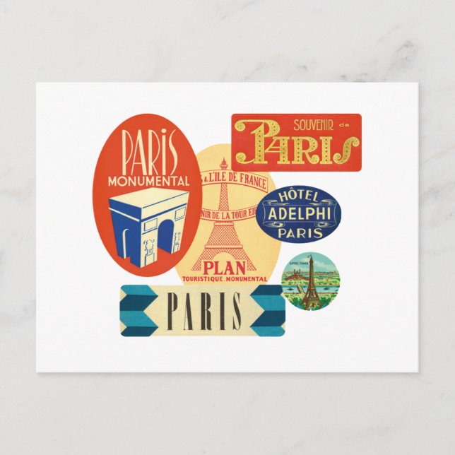 Paris Stempel Postkarte (Vorderseite)