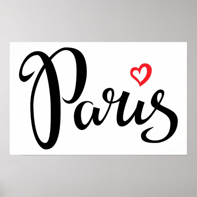 Paris-Stickerei mit Herz Poster (Vorne)