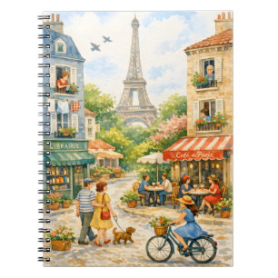 Paris Straßen-Wasserfarbenposter, Eiffelturm-Wand Notizblock