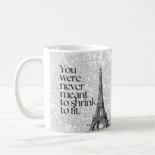 Paris-Straßenkarte und Eiffel-Turm-Zitat-Wandkunst Kaffeetasse