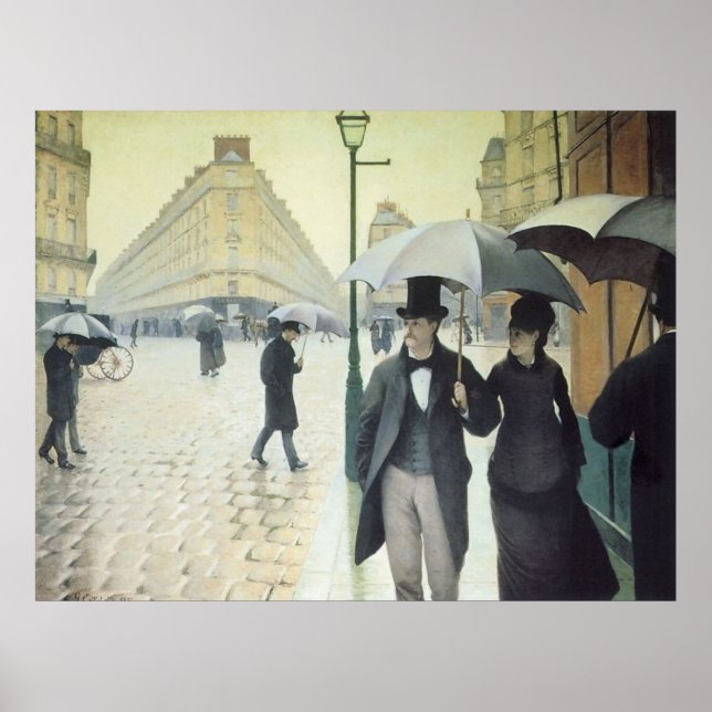 Paris Street, Rainy Day by Caillebotte Poster (Vorne)