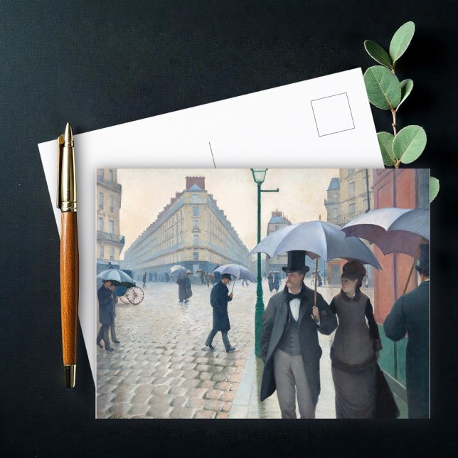 Paris Street; Rainy Day by G. Caillebotte, Art Postkarte (Von Creator hochgeladen)