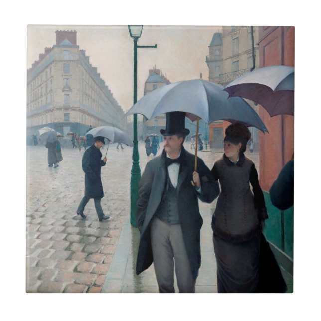 Paris Street Rainy Day by Gustave Caillebotte Fliese (Vorderseite)