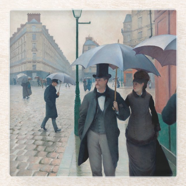 Paris Street Rainy Day by Gustave Caillebotte Glasuntersetzer (Vorderseite)