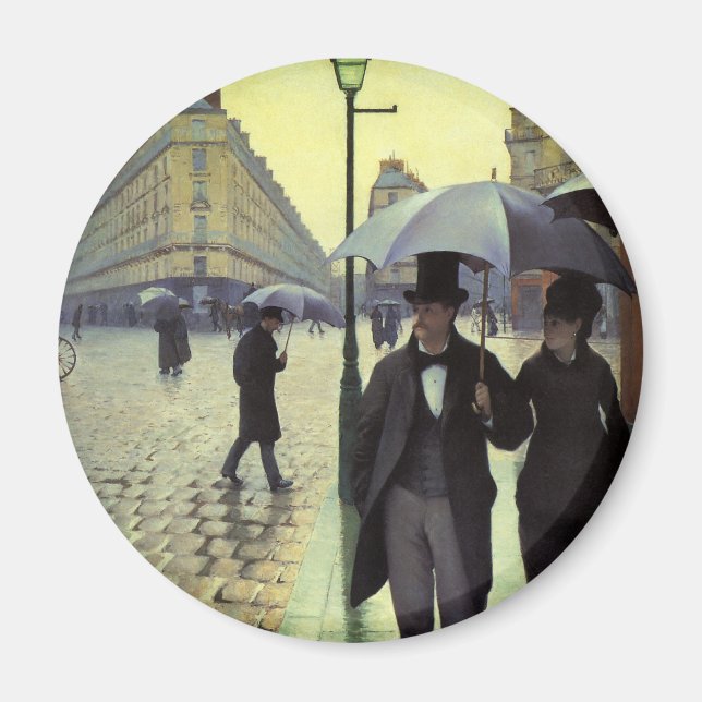 Paris Street Rainy Day by Gustave Caillebotte Magnet (Vorne)