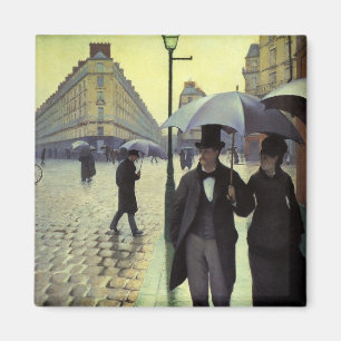 Paris Street Rainy Day by Gustave Caillebotte Magnet
