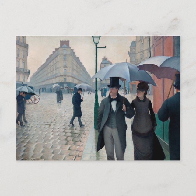 Paris Street Rainy Day by Gustave Caillebotte Postkarte (Vorderseite)