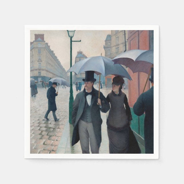Paris Street Rainy Day by Gustave Caillebotte Serviette (Vorderseite)