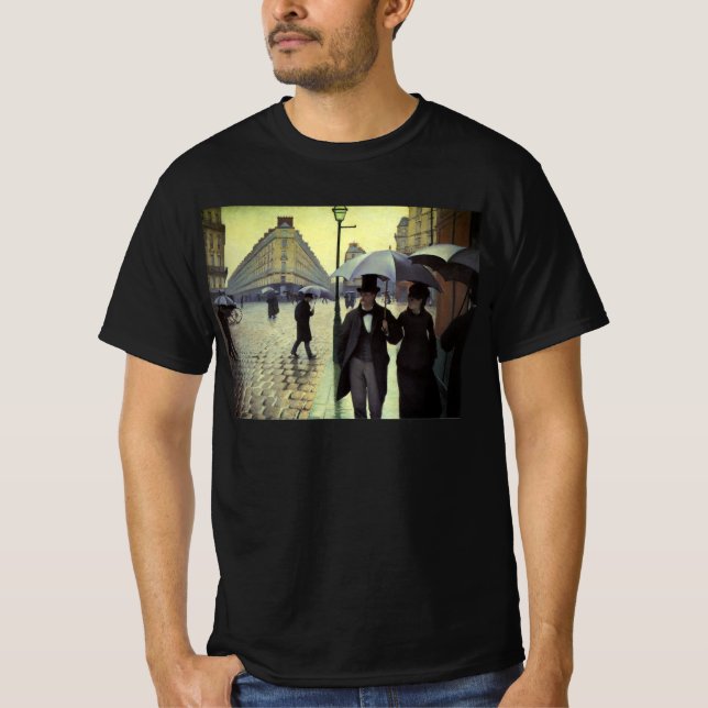Paris Street Rainy Day by Gustave Caillebotte T-Shirt (Vorderseite)