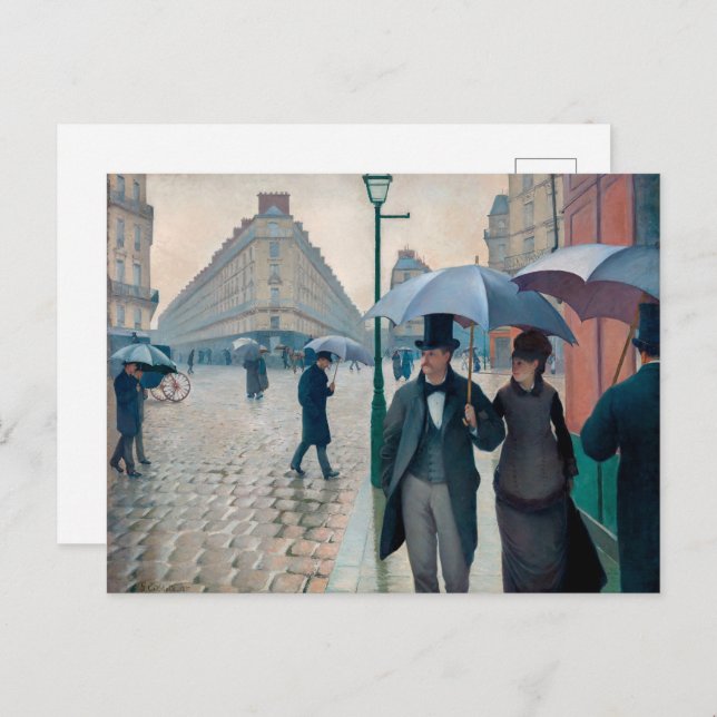 Paris Street Rainy Day | Gustave Caillebotte | Postkarte (Vorne/Hinten)