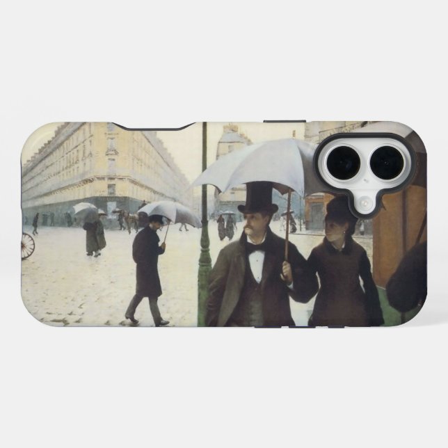 Paris Street Rainy Day iPhone Hülle (Rückseite (Horizontal))