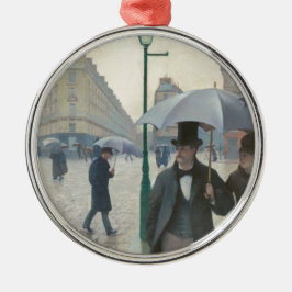 Paris Street Rainy Day Silbernes Ornament