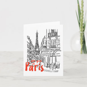 Paris Street Sketch Art Karte