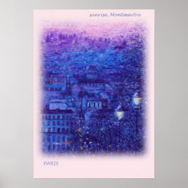 PARIS SUNRISE ÖL MALERIEREN FEINEN KUNSTPOSTER POSTER